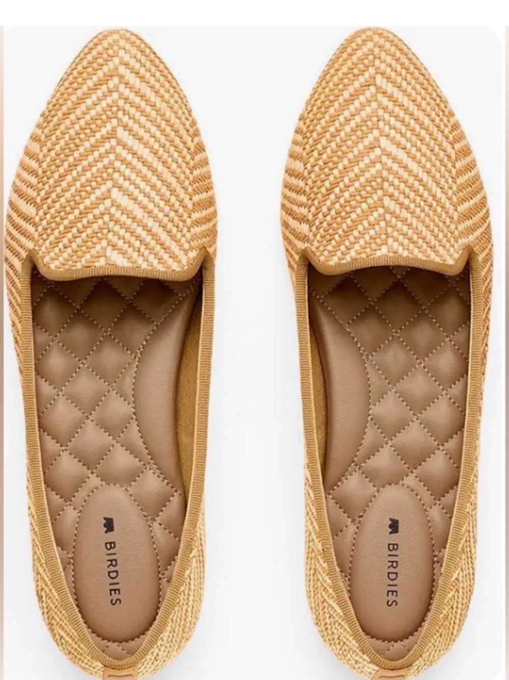 Birdies The Blackbird Loafer in Honey Herringbone Raffa Sz 6 Knot Slip On Flat - Picture 2 of 15